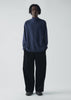 Brushed Cotton High Neck Lounge Top | Ink Blue