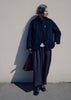Boiled Wool Textured Short Coat | Indigo